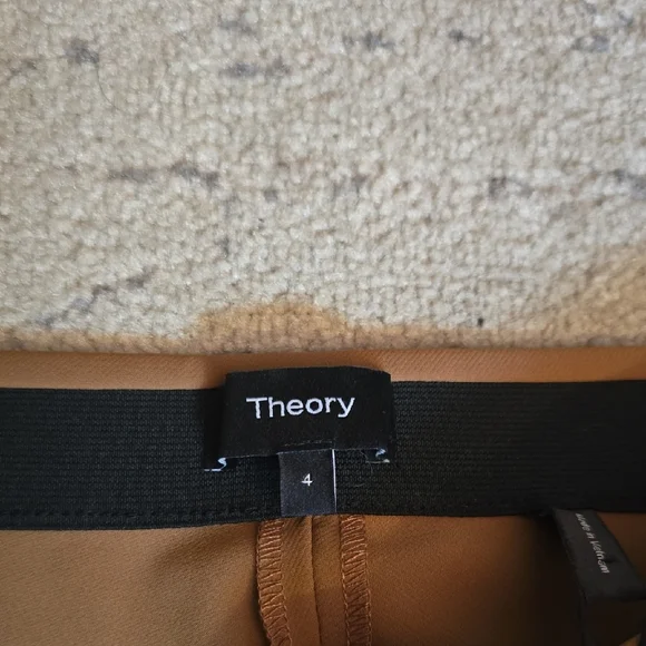 Theory Thaniel Deep Hazelnut Kenett Elastic Pull On Strech Slim Pants, S/ 4 NWT - Picture 6 of 16